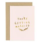 Old English Co. You're Getting Married Blush Pink Greeting Card - A6 Wedding Card | Engagement, Wedding Bells, Married Couple, Mr and Mrs, Mr and Mr, Mrs and Mrs