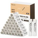 Scotte Pipe Filters 9mm Activated Carbon Tobacco Pipe Filter with Dual Ceramic Cap 100 pcs Filter Core for Pipe Smoking