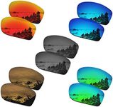 SmartVLT Set of 5 Men's Replacement Lenses for Oakley Valve New 2014 OO9236 Sunglass Combo Pack S02, Fire Red&ice Blue&emerald Green&bronze Gold&black Chrome, One Size