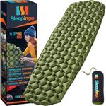 Sleeping Pad for Camping - Ultralight Sleeping Mat for Camping, Backpacking, Hiking - Lightweight, Inflatable Air Mattress - Compact Camping Mats for Sleeping- Green, 1pk