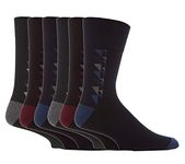 Gentle Grip - Mens 6 pack colorful diabetic loose no elastic socks 28 colors (MGG34)