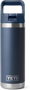 YETI Rambler 18 oz Straw Bottle – Stainless Steel, Navy, Leakproof Cap