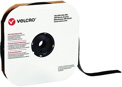 VELCRO Brand 1" x 75' Tape Strips, Black - Heavy Duty Industrial Strength Self-Adhesive Strong Strips, Sticky for Furniture Assembly, Mounting, & Organization, Supplies for Home & Office