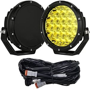 BANSIT Amber Round LED Offroad Lights 7inch LED Spotlight 4x4 Driving Work Fog Yellow Spot Beam 2PCS 210W 32000LM Truck Waterproof