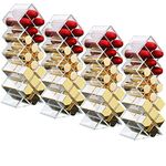 Cedilis 4 Pack Acrylic Lipstick Holder Organizer, 64 Slot Clear Lip Gloss Storage Organizer, Fish Shape Lipstick Display Stand Tower for Cosmetic Makeup and Dresser Display