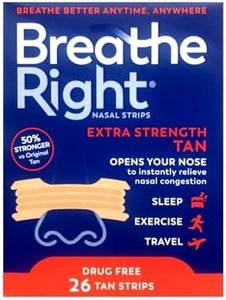 Breathe Right Nasal Strips to Stop Snoring, Drug-Free, Extra Tan, 78 Count (26 Each, Pack of 3)