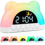 PENYUY Sunrise Alarm Clock, Kids Alarm Clock for Sleep Training with 11 RGB Color Lights & 3 Levels of Brightness Adjustable, Dual Alarms, LED OK to Wake Clock for Girls Boys Teens Heavy Sleepers