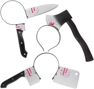 NUOBESTY 3pcs Halloween Horror Headbands Creepy Knife Axe Through Head Hairband Headpiece Spooky Hairhoop For Carnival Night Costume Accessory