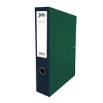 Foolscap Box Files Folders for Paperwork A4 Document Organiser 75mm Spine File Box Folder Glossy Cover Metal Lock-Spring Clip & Improved Lid Clip Craft Storage Paper Organiser [Dark Green]