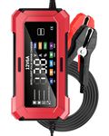 REHTRAD Fully Automatic Car Battery Charger 6A 6V/12V，Battery Charger for Car and Bike,Suitable for Most Battery Types, Including Calcium, Gel, AGM, Wet Lead-Acid Batteries