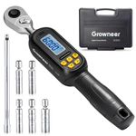 GROWNEER Digital Torque Wrench, 2.2-44.3 Ft-lbs/3-60 nm, 3/8'' Drive Rachet Torque Wrench with Buzzer & LED Indicator, Spark Eectronic Wrench Set for Car Auto Repair Motorcycle