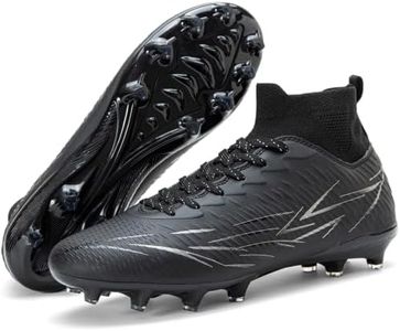 Soccer Cleats Mens Womens High Tops Lace-Up FG Training Football Shoes | Lightweight Design, TPU Studs, Breathable Upper for Beginners to Advanced Players