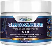 Organic Vitamins Vitamisan Glucosamine & chondroitin Cream with MSM , Arnica & Collagen Relieve discomfort and Speed up Healing for Men & Women / Soothe Joint , Bone and Muscle Pain