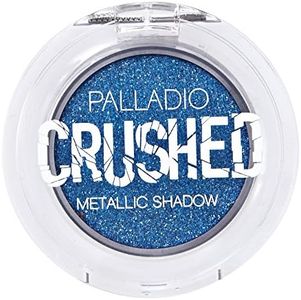Palladio Crushed Metallic Eyeshadow, Blue Moon, Pressed Pigments for Highly Reflective Foil Finish, Cream Eyeshadow w/ No Creasing, Amazing Color Depth, Apply Glitter Eyeshadow with Eyeshadow Brushes