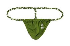 Newsywell Men's Cotton Bikini Thong Low Rise Briefs Pouch Spandex Breathable Underwear Green Green XX-Large