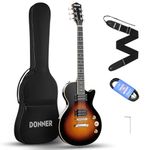 Donner Electric Guitar Kit Full Size LP Guitar Starter Set 39 Inch Solid Body with Bag, Strap, Cable (Sunburst)