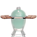 KAMaster Large Big Green Egg Side Shelves HDPE Egg Mate Outdoor Storage Side Table with 2 Slats Folding Side Shelves Big Green Egg Accessories Parts Grill & Smoker Accessories