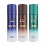 FRENCH ESSENCE Deodorant for Men/Men Deo/Body Spray Perfume,Long Lasting Fragrance, Fresh Scent No Gas Deo Combo Pack of 3 (Intimate,Desire & Oud Royal) - 120 ML(EACH)