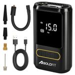 Boldfit Tyre Inflator for Car Portable Digital Air Pump for Car Bike Tyres Upto 150 Psi 2000mAh*2 Battery Cars Air Pump for Tyres Rechargeable with C Type, USB Port, Led Flash 6 Months Warranty