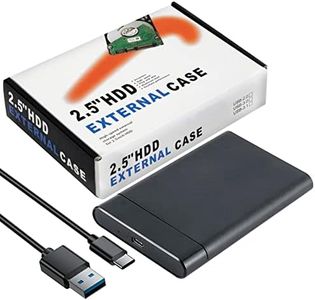 Storite 2.5'' Hard Drive Enclosure | 6Gbps USB 3.1 Type C to SATA III External HDD Case for SATA III, SSD, HDD Compatible with PC, Laptop, TV(Black)