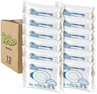 Kandoo Flushable Baby Wipes for Kids, Sensitive by , Hypoallergenic Potty Training Wet Cleansing Cloths Refills, Unscented, 50 Count per Pack, Pack of 12