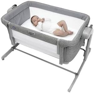Chicco Next2Me Magic Evo Infant Cosleeping Crib, Compatible with Different Beds, Rocking Mode, Adjustable Height, Sliding Barrier, 4 wheels, Good Air Circulation, Mattress and Bag Included, 0-6 m