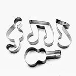 LAWMAN Music Notes Signs Symbol Guitar Fondant Biscuit Baking Cookie Cutter 4 pcs Set