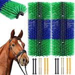 Livestock Scratching Brush, 2PCS Horse Grooming Brushes Kit With 8PCS Screws For Cow Goat Cattle Sheep Pig Full Massage, Relieve Itching on Back, Remove Harmful Parasites, Dead Skin, Dirt