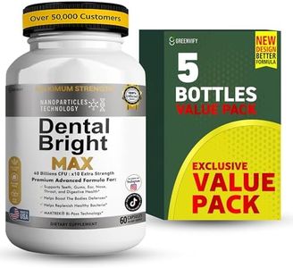 GREENVIFY Dental Bright MAX Probiotic Supplement, CFU, MAKTREK® Bi-Pass Technology, 60 Capsules (5)