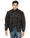 TrapNation Nylon Men's Solid Regular Standard Length Jacket Jerkin Storm (Large, Blackkoti)