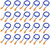 20 Pairs Corded Ear Plugs Reusable Silicone Earplugs with String Banded Ear Plug Sleep Noise Cancelling for Hearing Protection (Blue)