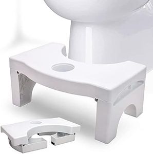 Foldable Toilet Potty Stool for Adults, 7" Heavy Duty Plastic Portable Squatting Poop Foot Stool with Freshener Space, Bathroom Non-Slip Toilet Assistance Step Stool - Healthy Gifts for Kids Seniors