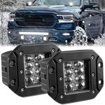 Generic 2PCS 5 Inch Flush Mount LED Work Lights 84W LED Working Light Pods Spot Flood Off Road Bumper Reserve Lights Driving Fog Light Bar for SUV 4WD UTV ATV Truck Trailer Pickup Boat