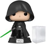 POP Star Wars: The Mandalorian - Luke Skywalker Glow-in-The-Dark Exclusive Funko Vinyl Figure (Bundled with Compatible Box Protector Case), Multicolor, 3.75 inches