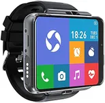 Smart Watch for Men, 4G Smartwatch for Android and iOS 2.88 Inch Touch Screen Android 9.0 OS 4GB+64GB Activity Tracker with Face Unlock Dual Cameras WIFI GPS Heart Rate Monitor Detachable Band (Black)