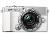 Olympus PEN E-P7 Camera Kit, 20 MP Sensor, 5-axis image stabilisation, tilt HD LCD, 4K, Wi-Fi,color and monochrome profile control, white incl. M.Zuiko Digital ED 14-42mm EZ silver