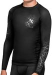 Hayabusa Geo Kids BJJ Rash Guard Boys and Girls Long Sleeve - Grey, Large