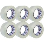 PROMAXCO/PERFECTAPE Packing Tape, Clear, 1.88" x 100m, 6-Pack, Length Total 600M, Commercial Grade Shipping Packaging Tape Refill Rolls for Moving, Mailing, Office and Storage