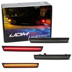 iJDMTOY Smoked Lens Amber/Red Full LED Side Marker Light Kit Compatible With 2015-22 Dodge Challenger, Powered by Total 180-SMD LED, Replace OEM Sidemarker Lamps