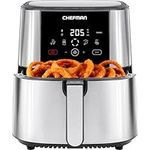 Chefman TurboFry® Touch Air Fryer, XL 7.5 Litre Family Size, 1800W Power, 4 Presets, Uses No Oil, Nonstick Dishwasher-Safe Parts, Automatic Shutoff, Stainless Steel