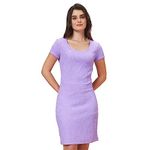 Globus Women Lavender Self Design Bodycon Party Knee-Length Dress-3638225004, X-Large