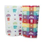 KaWaii Baby 2 Layer Blanket, Muslin Cotton Jacquard Bed Blanket, Lightweight Super Soft and Warm, Crib Blanket for All Seasons, 80 x 100 cm, Parachuting Bear