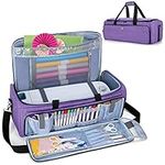 YARWO Carrying Case Compatible for Cricut Maker, Explore Air 2, Silhouette Cameo 4 and Cameo 3, Large Opening Die Cut Machine Bag for Cutting Mat (12 x 12) and Supplies, Purple (Bag Only)