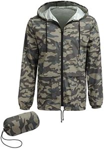 COOFANDY Lightweight Travel Rain Jacket Soft Shell Rain Jacket Men