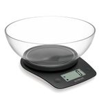 NUTRI FIT Digital Food Scale with Extra Large 2L Bowl, 11lb Kitchen Scale Digital for Cooking Baking Ounces and Grams, 4 Units with 0.1oz/1g Precision, Large LCD Display, Black