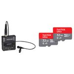 TASCAM DR-10L/LW Digital Audio Recorder With Lavalier Microphone - Black - Model DR-10L & SanDisk Ultra 32 GB microSDHC Memory Card + SD Adapter with A1 App Performance Up to 120 MB/s