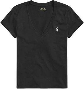 Polo RL Women's V-Neck Pony T-Shirt, Polo Black., Small