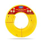 LINGARAJ Easy to Connect 1 Inch Heavy Durable Long Lasting PVC Hose Pipe | Easy to Connect for Home Gardening, Car, Floor Clean, Pet Bath | 15 m Long, Tube Approx 50 ft | Yellow