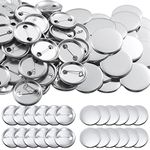 300 Pieces Blank Button Making Supplies Round Badge Button Parts Metal Button Pin Badge Kit for Button Maker Machine, Including Metal Shells Back Cover and Clear Film (Tinplate,1.46 Inch)