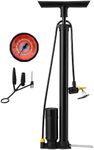 AUMENTAR Bike Pump with Gauge, 160 PSI Bike Floor Pump Portable, Bike Tire Pump for Dual Presta and Schrader Valves, Bicycle Pump, Ball Pump for All Bikes and Balls